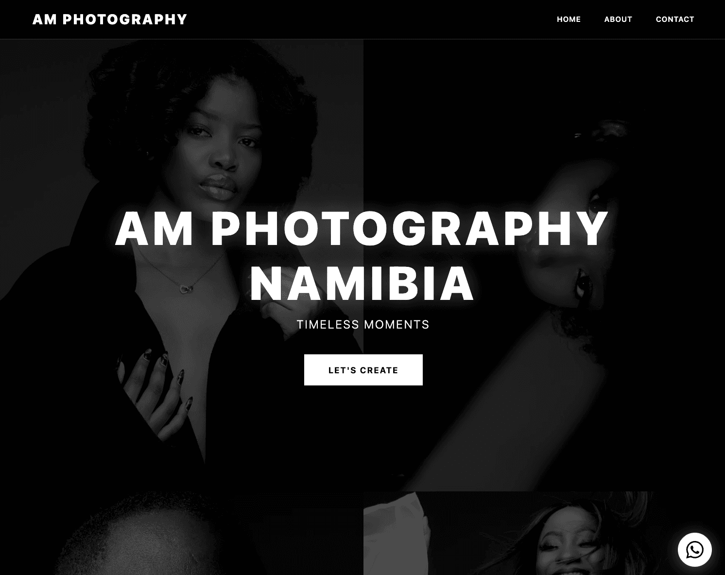 Screenshot of AM Photography Namibia project
