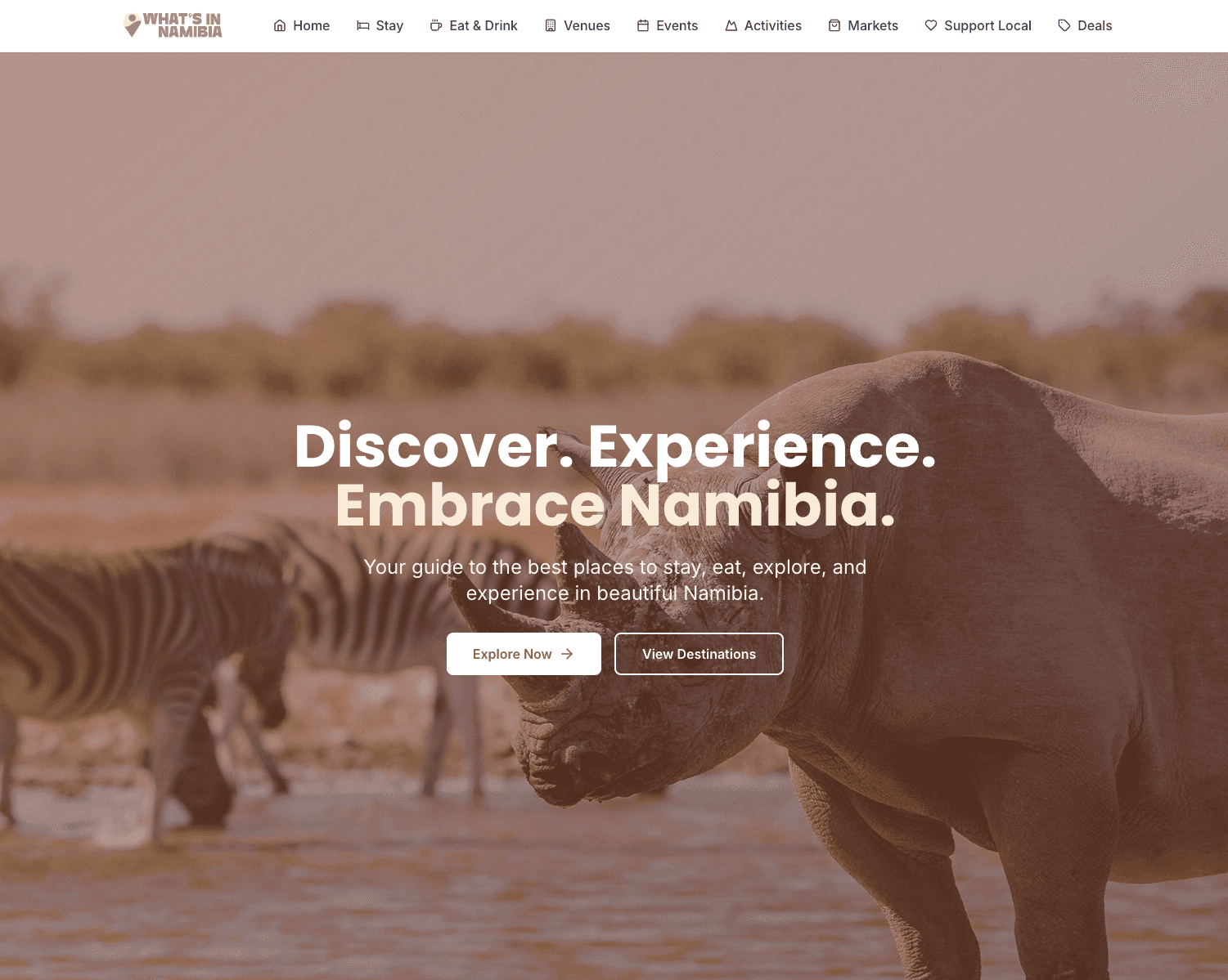 Screenshot of What’s In Namibia project